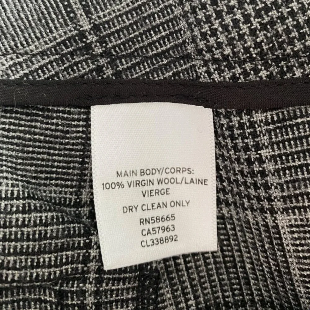 NWOT Women's 16 Classiques Entier Gray Plaid Wool Suiting Trouser Dress Pants